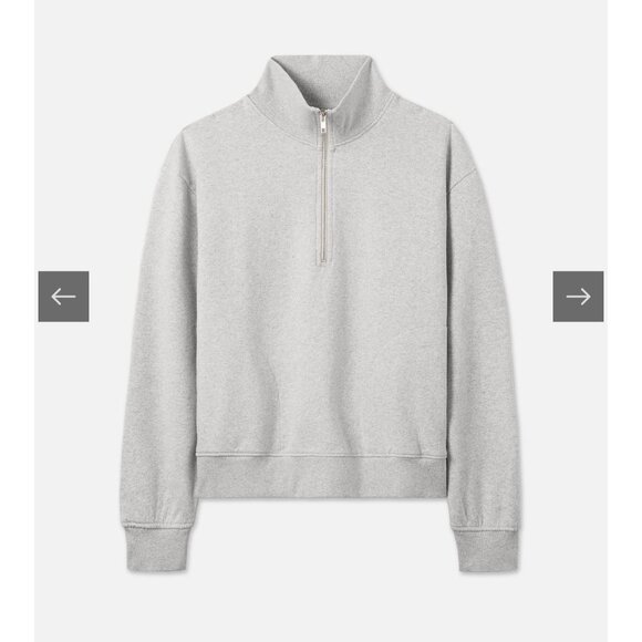 Mate The Label Organic Fleece Half Zip Sweatshirt Heather Grey NWT X-Large - Picture 1 of 9